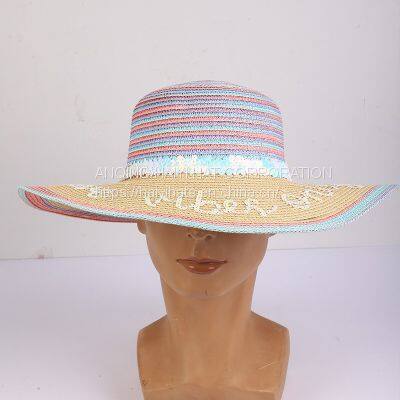 Summer Colorful and Fashionable Woven Sun Shading and Sunscreen Dome Straw Hat, Seaside Vacation Beach Hat photo-3