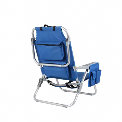 Folding Backpack Aluminum Beach Chair Custom Logo Printed Outdoor Comfortable Lounge Chairs photo-4