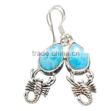 Larimar EARRING ,925 sterling silver jewelry wholesale,WHOLESALE SILVER JEWELRY,SILVER EXPORTER,SILVER JEWELRY FROM INDIA