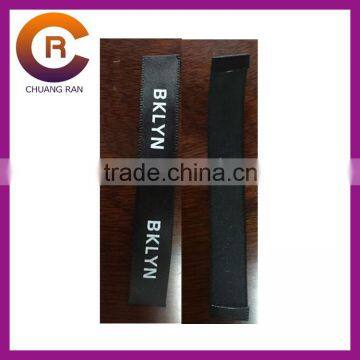 Black woven white logo printed custom clothing price tag label