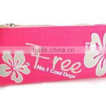 full color printing neoprene pencil case, pink color for girls, neoprene material with zipper