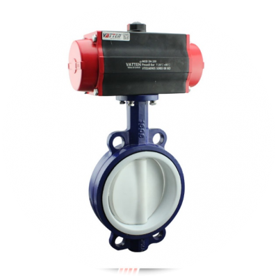 Pneumatic or Electric Actuator Compatible Full Fluorine-Lined Butterfly Valve with On/Off and Smart Regulating Options
