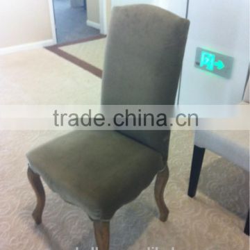 2015 hot sales antiqued finish dinning chair fabric chairs