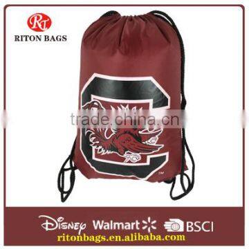 Cheap promotional red 210D drawstring bags