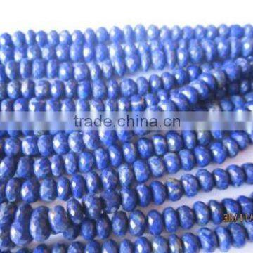 original lapis machine cut rondell gemstone beads
