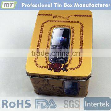 rectangular metal tin package box for gift and craft