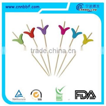 Petal shape bamboo skewer bamboo stick for party