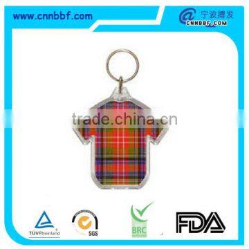 Custom printing key rings/ T-Shirt Clear Keyring - Takes printed insert