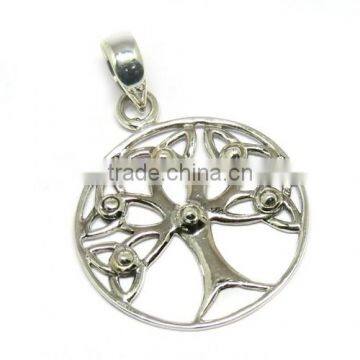 Tree Shape Of Plain Silver 925 Sterling Silver Jewelry Pendant, Wholesale Fine Silver Jewelry, Silver Jewelry Manufacturer