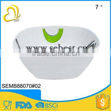 Square shaped melamine cereal bowls, custom designs printing