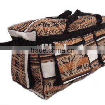 HANDMADE LOOM FABRIC WOOL TRAVEL AND SPORT BAG