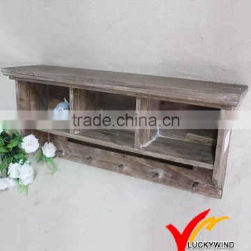 natural desktop wall wooden kitchen shelf with hook