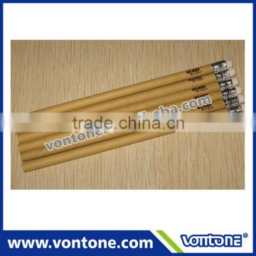 Hot sale promotional recycled craft paper HB pencil with eraser.