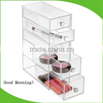 Five Tier Clear Acrylic Drawers For Cosmetic Display