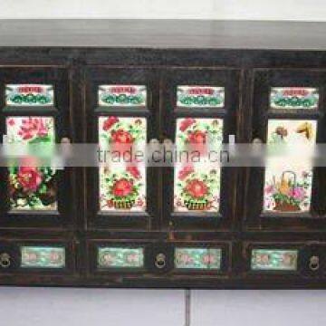 Chinese antique living room painted cabinet