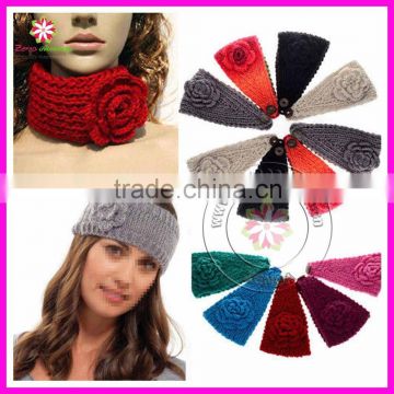 Flower Crochet Knit Knitted Headwrap Headband Ear Warmer Hair Muffs Band Winter