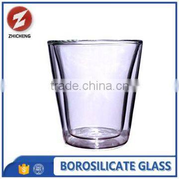 borosilicate cheap double wall glass water cup