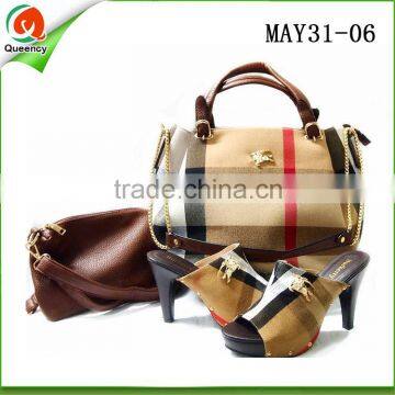 nigerian shoes and bag match / italian women high heels shoes and bag set