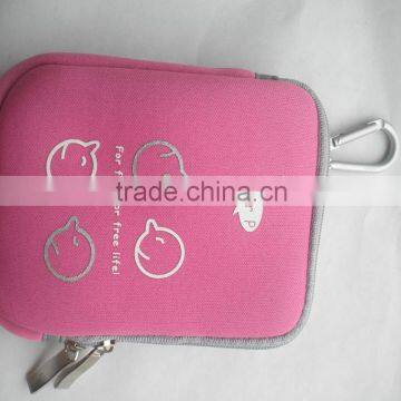 Pink neoprene waterproof digital camera bag inert wholesale