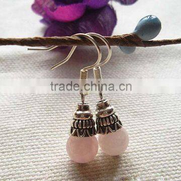 Wholesale earring rose quartz beads earring jewelry