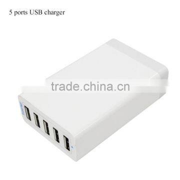 5 ports USB quick charger,portable travel and wall charger