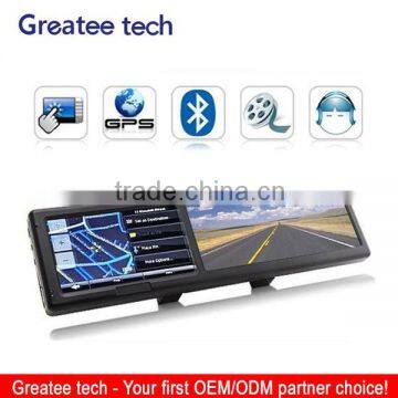 4.3 inch rearview mirror gps navigation system bluetooth avin fm