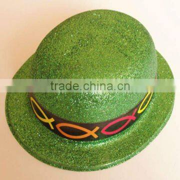 glitter bowler hat with logo