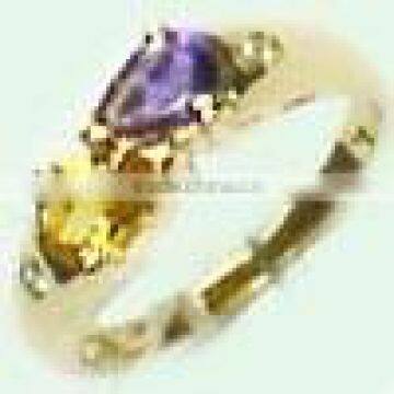 Ring With Citrine & Amethyst