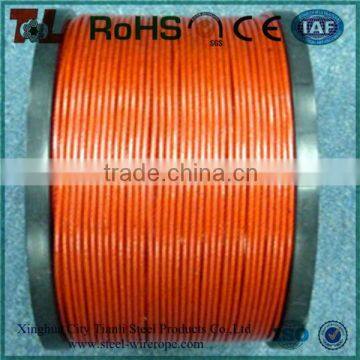 Factory supply orange pvc Coated Steel Wire Rope/ steel cable