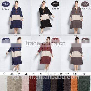 Linen dress plus size dress spring autumn Winter dress