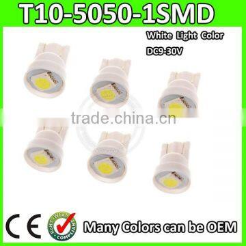 Factory selling led side and tail lamps t10 5050 1smd t10 24v