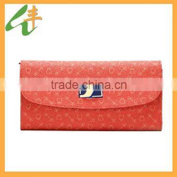 2014 fashion design leather young girl wallet