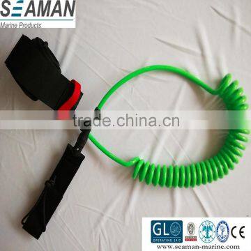 customized colorful high quality TPU coiled cord surfboard leash