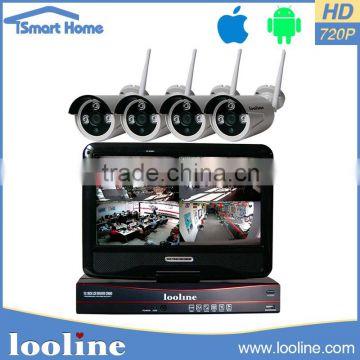 Looline 960P IR Bullet HD Camera And 4Ch Wifi Wireless NVR Kit Security System