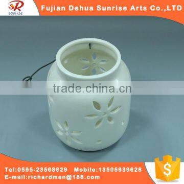 Ceramic artficial white glazed chinese lantern decoration