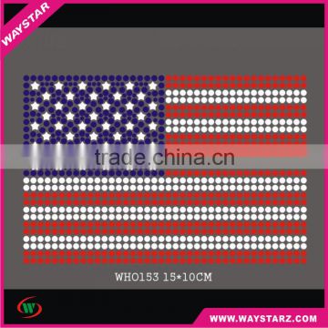 American Flag Design Heat Fix Rhinestones Transfers