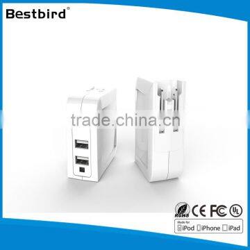 HLT Dual USB Port, 3.4A Output wall charger with UL approval