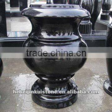 selling good black granite cemetery vases