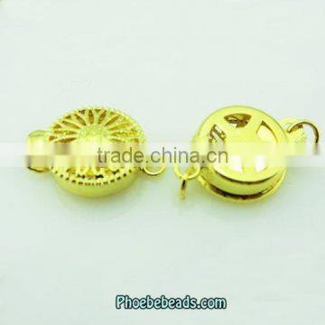 Wholesale New Arrival Oblate Shape Insert Design Gold Clasps For Necklaces PB-JCS006