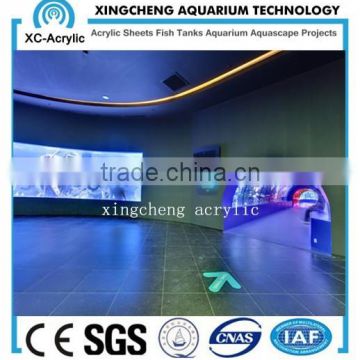 large customized transparent UV oceanarium acrylic tunnel project