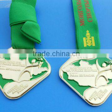 Nigeria enamel medal with neck ribbon drape (Box-medal-006)