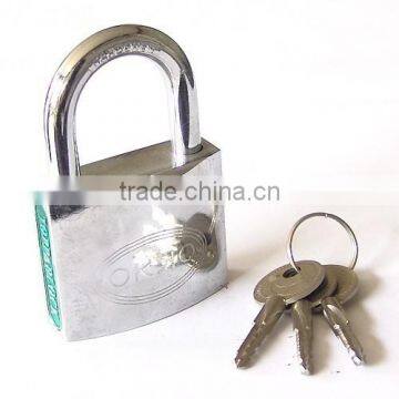 chrome coated cross key padlock