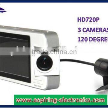 120 degree super wide angle lens car camera dvr recorder with night vision