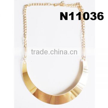 women artificial gold long chain imitation bib necklace