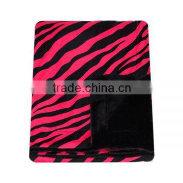 China supplier polyester print soft zebra throw