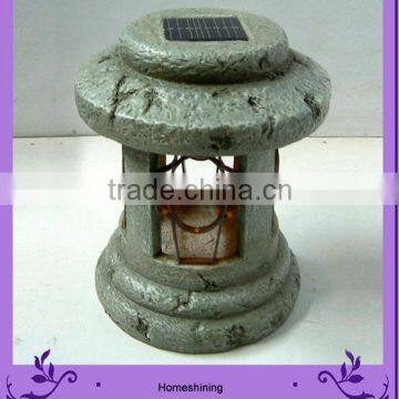 resin stone solar garden lighting for lawn