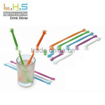 Funny help me plastic drink stirrer