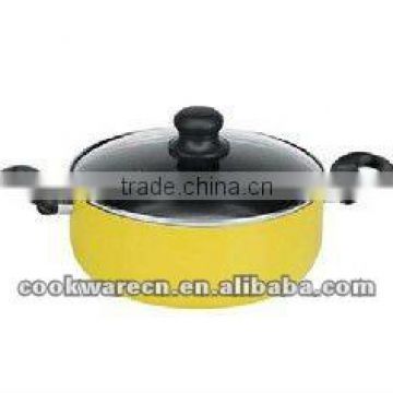 Aluminum non-stick sauce pot with glass lid