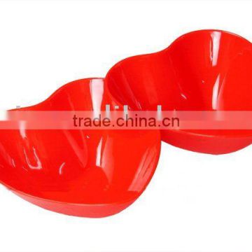 Plastic food plate, fruit plate (double heart-shaped)