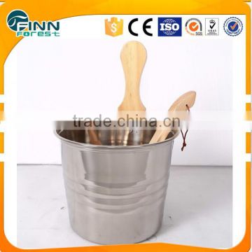 KD-007A 7L stainless steel sauna room metal spa bucket with sauna ladle